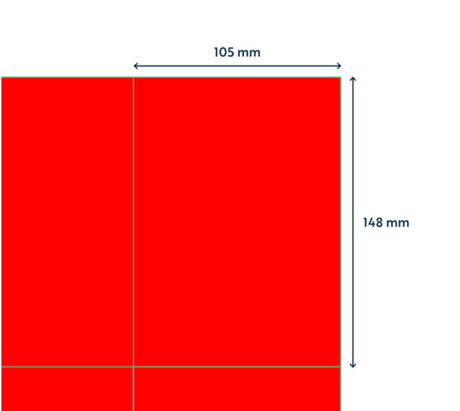 Etiket rillprint 105x148mm fluorrood 400 etiketten