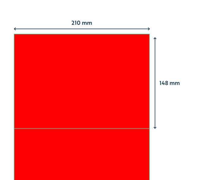 Etiket rillprint 210x148mm fluorrood 200 etiketten