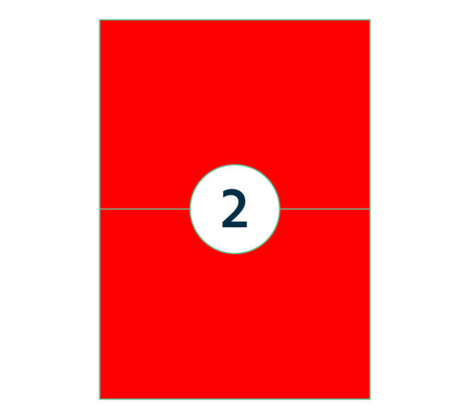 Etiket rillprint 210x148mm fluorrood 200 etiketten