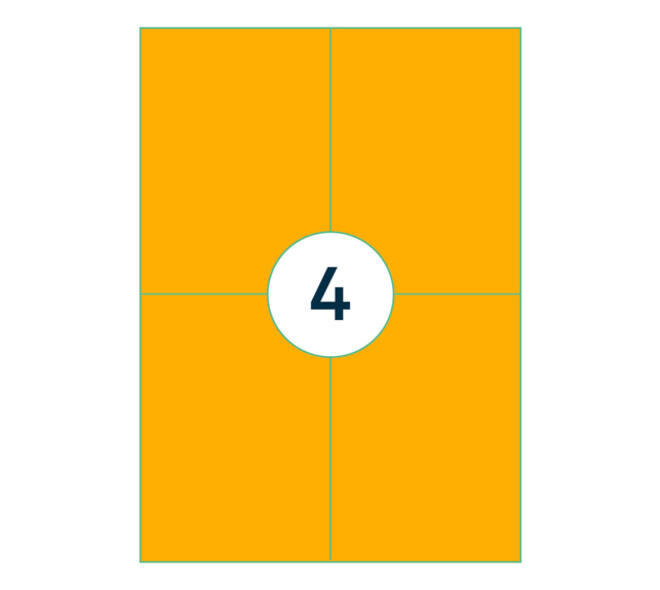 Etiket Rillprint 105x148mm fluororanje 400 etiketten