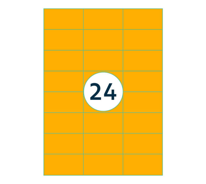 Etiket Rillprint 70x37mm fluororanje 2400 etiketten