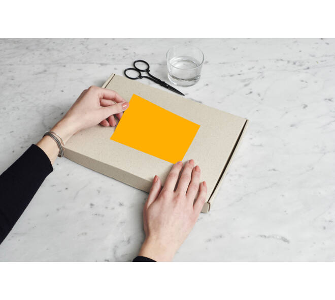 Etiket Rillprint 70x37mm fluororanje 2400 etiketten
