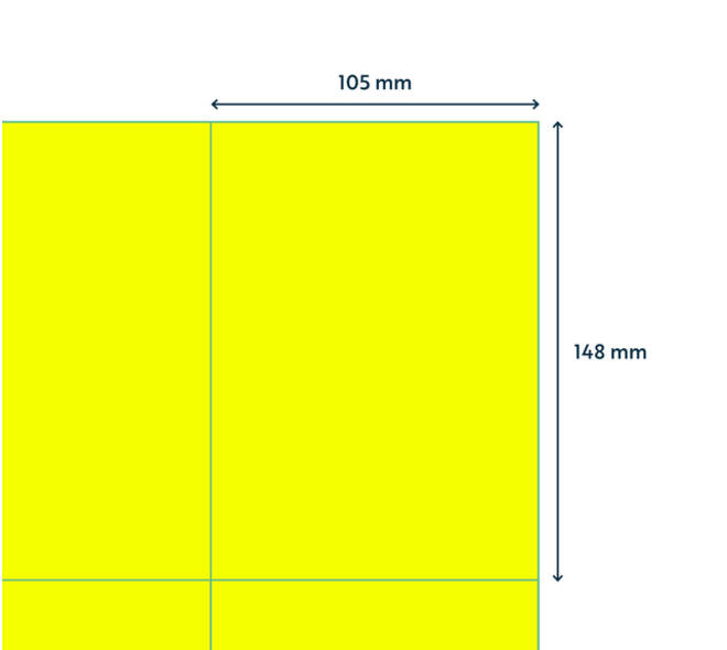 Etiket rillprint 105x148mm fluorgeel 400 etiketten