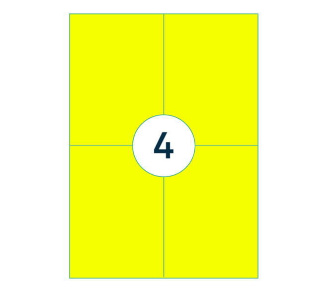 Etiket rillprint 105x148mm fluorgeel 400 etiketten