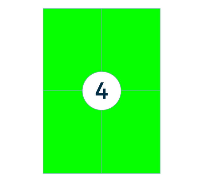Etiket Rillprint 105x148mm fluorgroen 400 etiketten