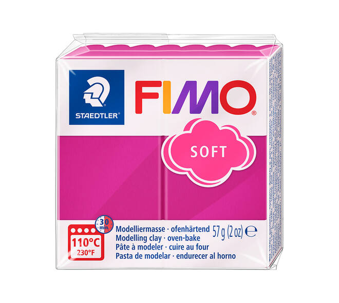 Boetseerklei Fimo soft 57 gram framboos