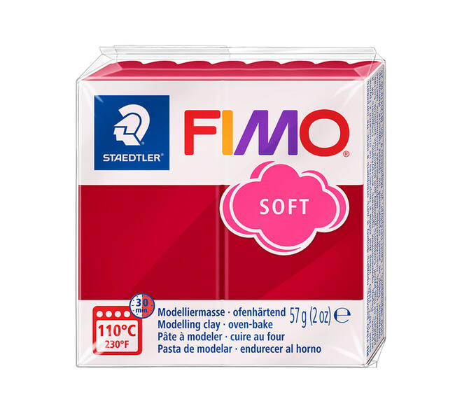 Boetseerklei Fimo soft 57 gram kersrood