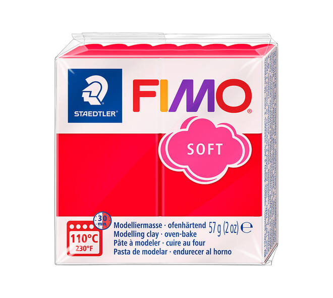 Boetseerklei Fimo soft 57 gram Indisch rood