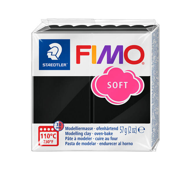 Boetseerklei Fimo soft 57 gram zwart