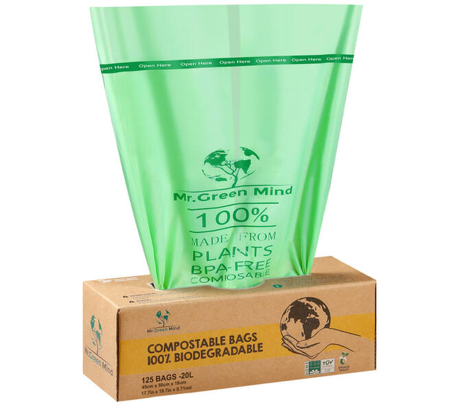 Afvalzak bio Mr.Green Mind 45x50cm 20 liter dispenser 125 stuks