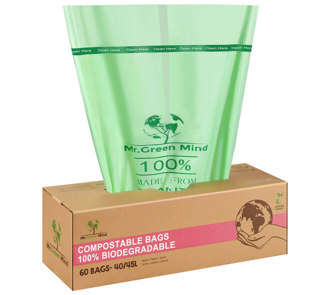 Afvalzak bio Mr.Green Mind 55x76cm 40-45 liter dispenser 60 stuks