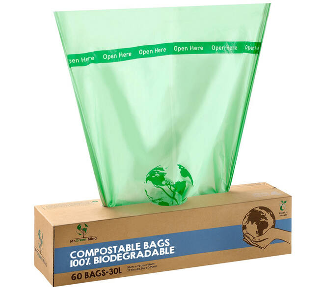 Afvalzak bio Mr.Green Mind 54x72cm 30 liter dispenser 60 stuks