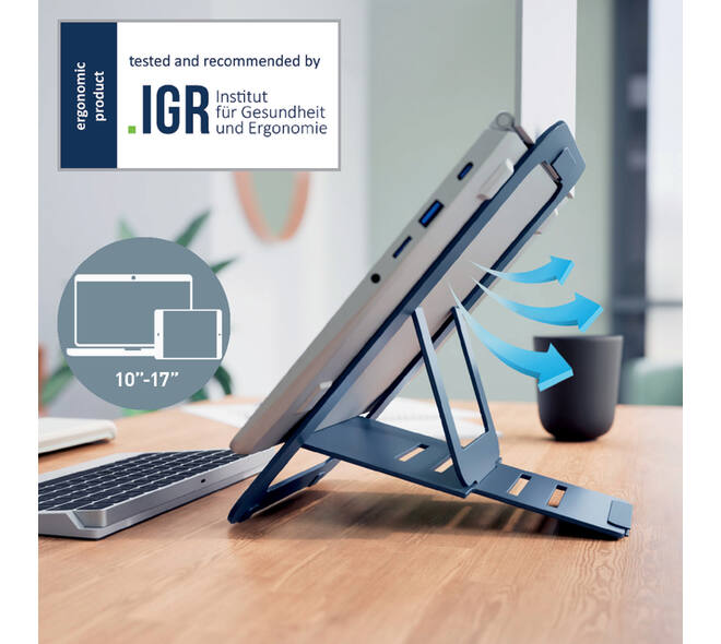 Laptopstandaard Leitz Ergo Aluminium plat verstelbaar