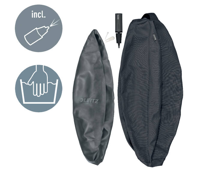 Actieve zitbal Leitz Ergo 75cm anti-rol donkergrijs