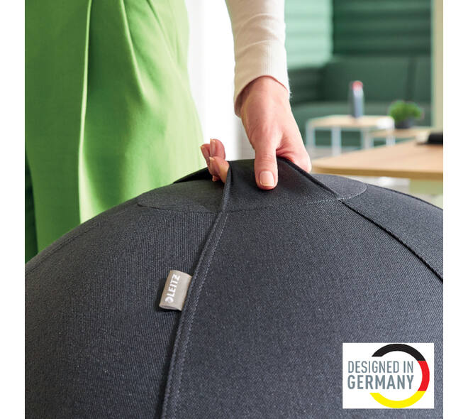 Actieve zitbal Leitz Ergo 75cm anti-rol donkergrijs