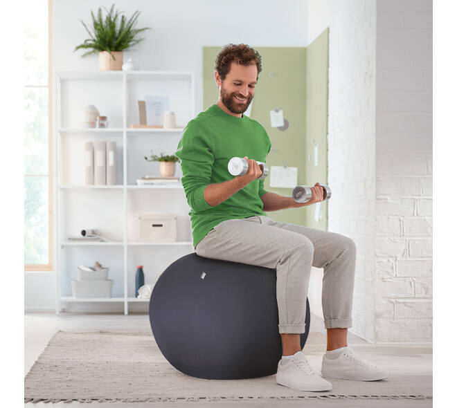 Actieve zitbal Leitz Ergo 75cm anti-rol donkergrijs