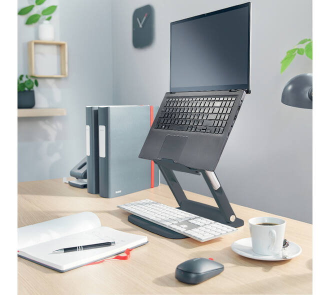 Laptopstandaard Leitz Ergo verstelbare multihoek grijs