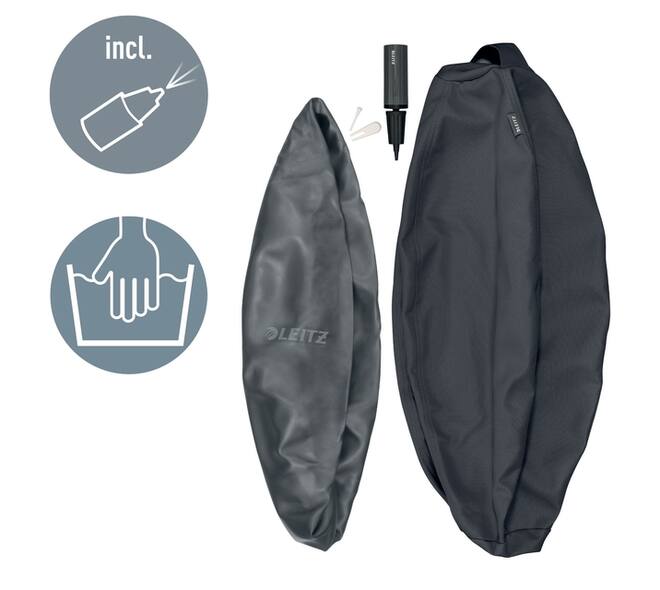 Actieve zitbal Leitz Ergo 75cm anti-rol donkergrijs