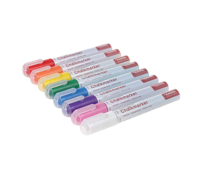 Krijtstift Europel watervast 3-6mm assorti etui 8 stuks