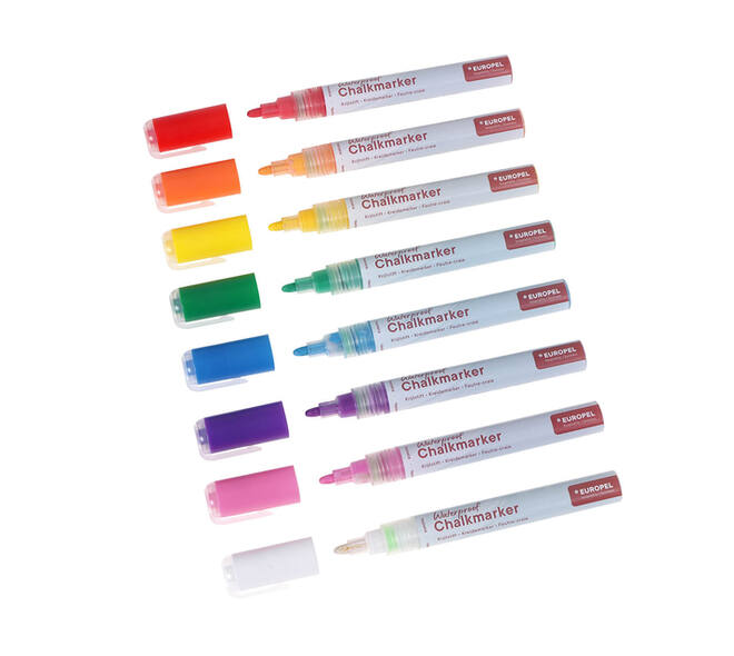 Krijtstift Europel watervast 3-6mm assorti etui 8 stuks