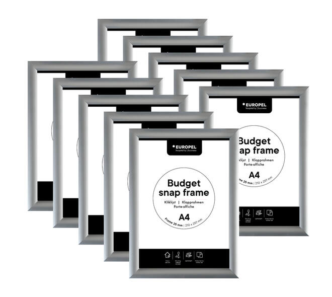 Kliklijst Europel Budget A4 10 stuks zilver