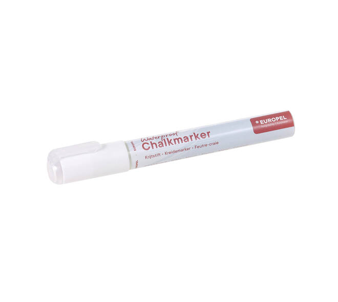Krijtstift Europel watervast 3-6mm wit blister 1 stuk