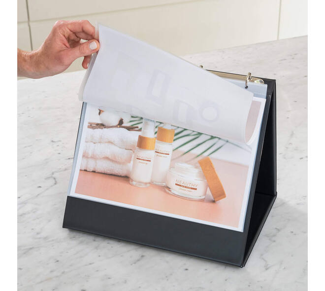 Tafelflipover Rillstab A4 liggend zwart 10 tassen