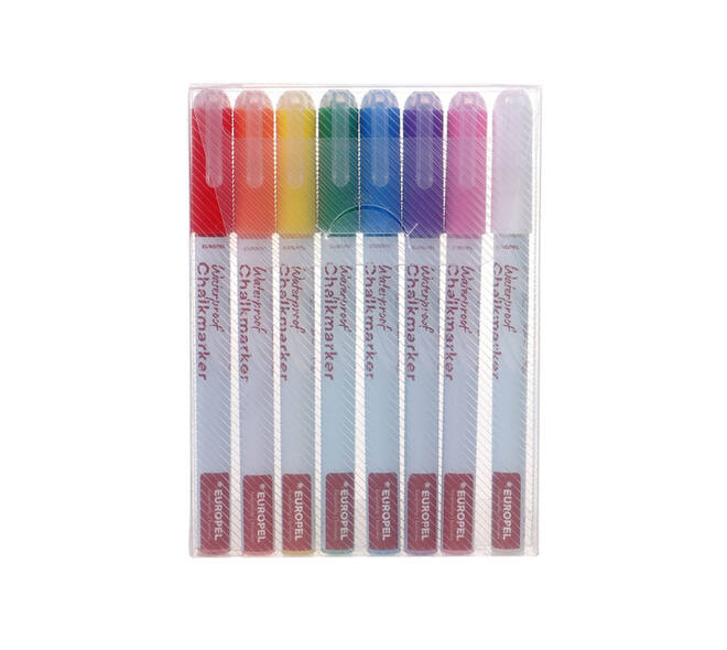 Krijtstift Europel watervast 1-3mm assorti etui 8 stuks