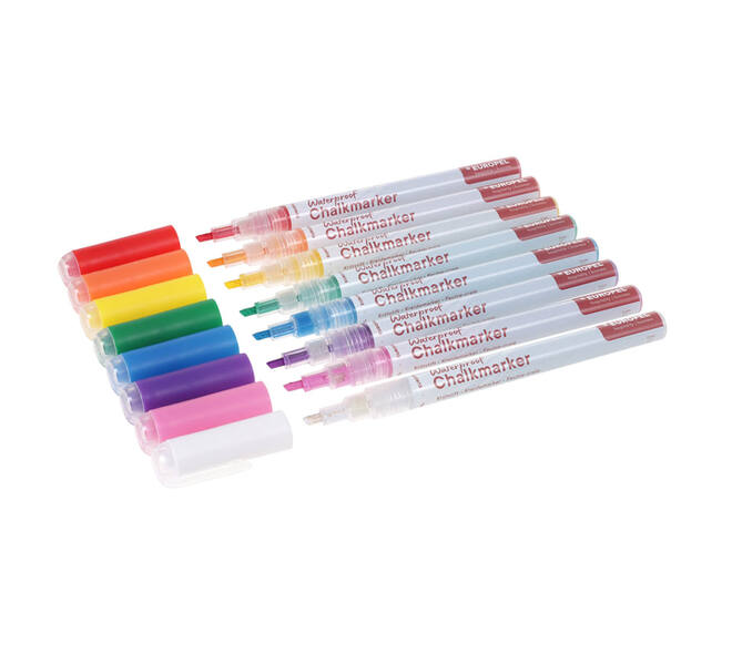 Krijtstift Europel watervast 1-3mm assorti etui 8 stuks