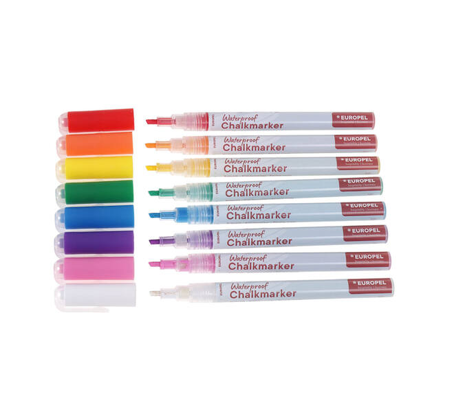 Krijtstift Europel watervast 1-3mm assorti etui 8 stuks