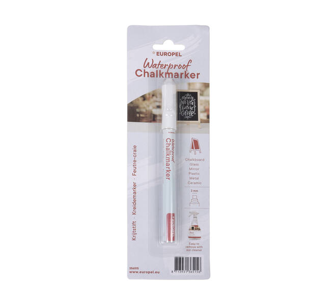 Krijtstift Europel watervast 1-3mm wit blister 1 stuk