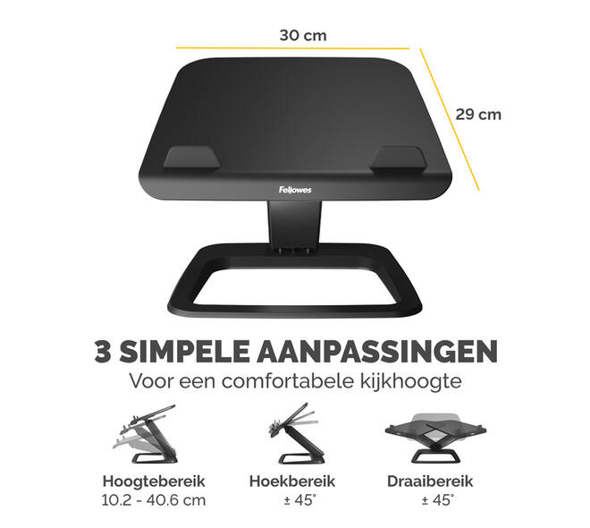 Laptopstandaard Fellowes Hana LT zwart
