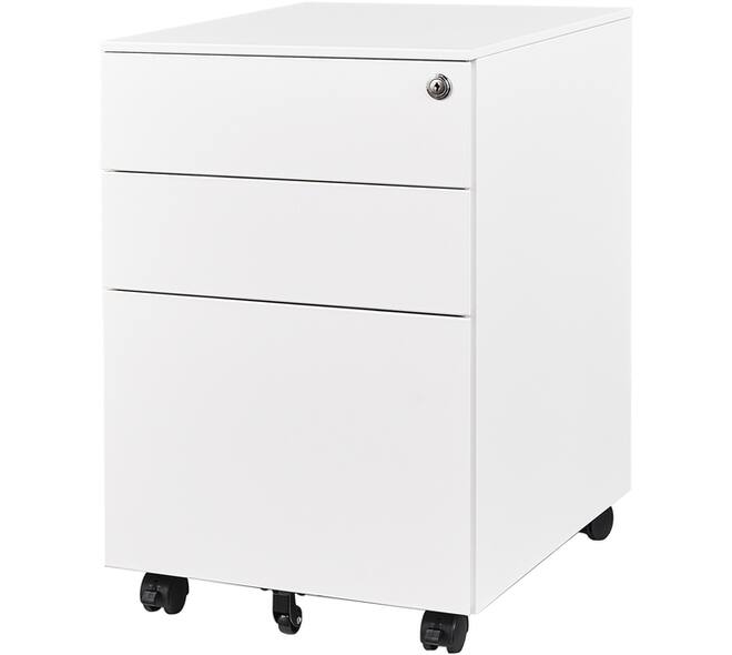 Ladeblok Euroseats 3 lade (2+1) 50x39x60cm op wieltjes wit