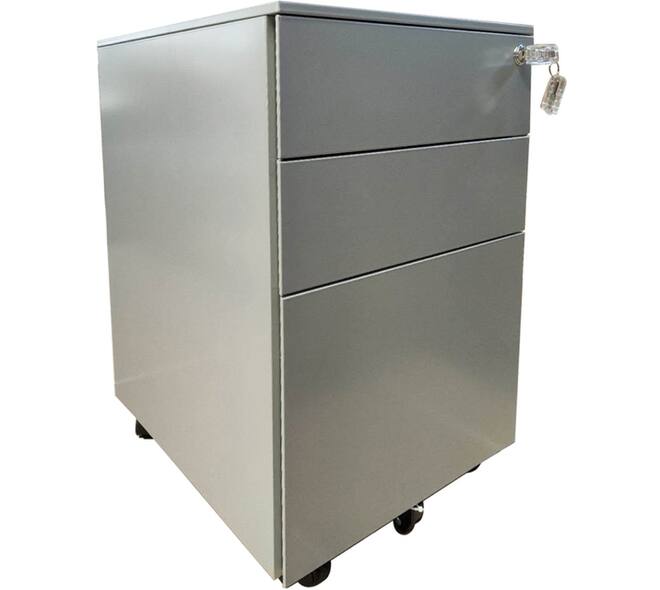 Ladeblok Euroseats 3 lade (2+1) 50x39x60cm op wieltjes grijs