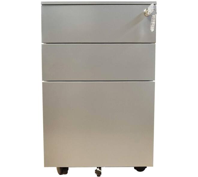 Ladeblok Euroseats 3 lade (2+1) 50x39x60cm op wieltjes grijs