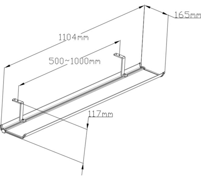 Kabelgoot Euroseats universeel 110cm wit