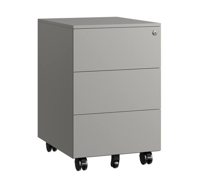 Ladeblok Euroseats 3 gelijke lade 50x39x60cm op wieltjes grijs