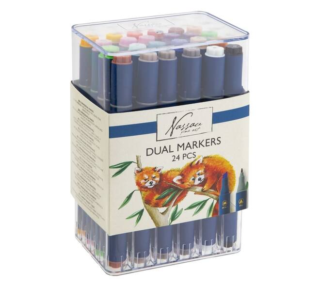 Alcoholmarkers Nassau Arts duopunt set à 24 kleuren