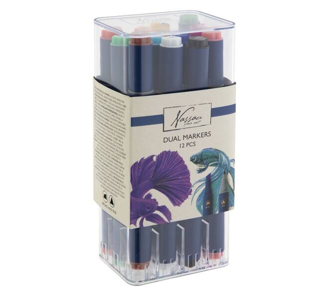 Alcoholmarkers Nassau Arts duopunt set à 12 kleuren