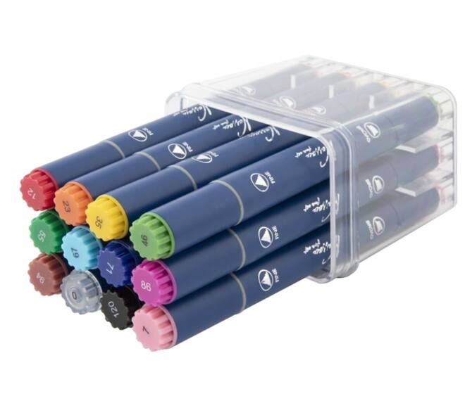 Alcoholmarkers Nassau Arts duopunt set à 12 kleuren