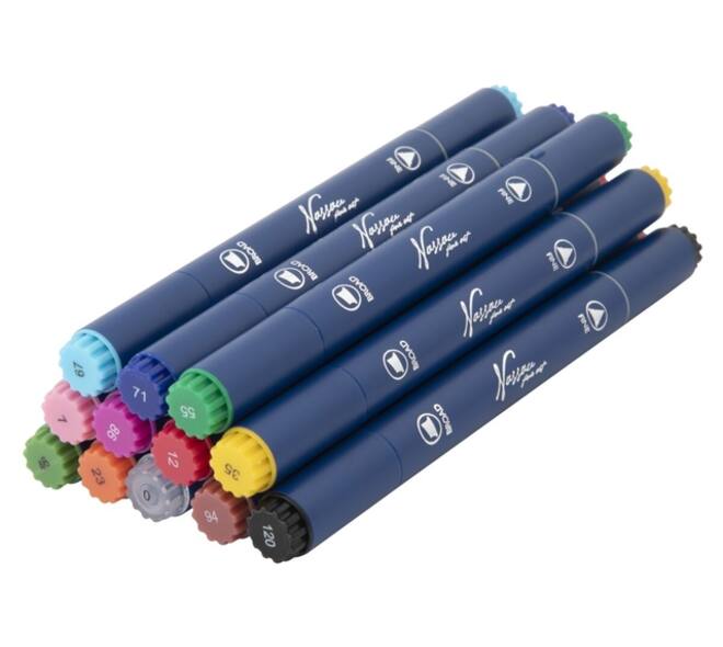 Alcoholmarkers Nassau Arts duopunt set à 12 kleuren
