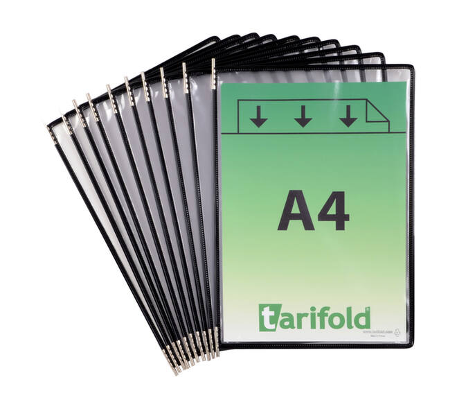 Zichtpaneel Tarifold A4 verticaal zwart 10 stuks