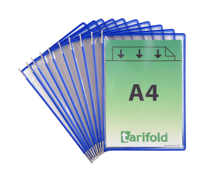 Zichtpaneel Tarifold A4 verticaal blauw 10 stuks