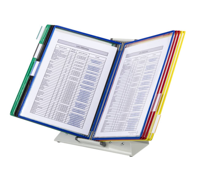 Zichtpanelensysteem bureau Tarifold metaal A4 met 10-tassen assorti