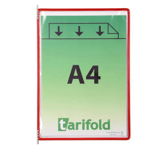 Zichtpaneel Tarifold A4 verticaal rood 10 stuks