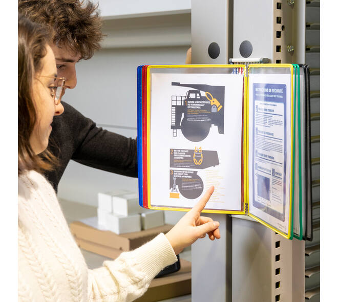 Zichtpanelensysteem wand Tarifold metaal A4 met 10-tassen assorti