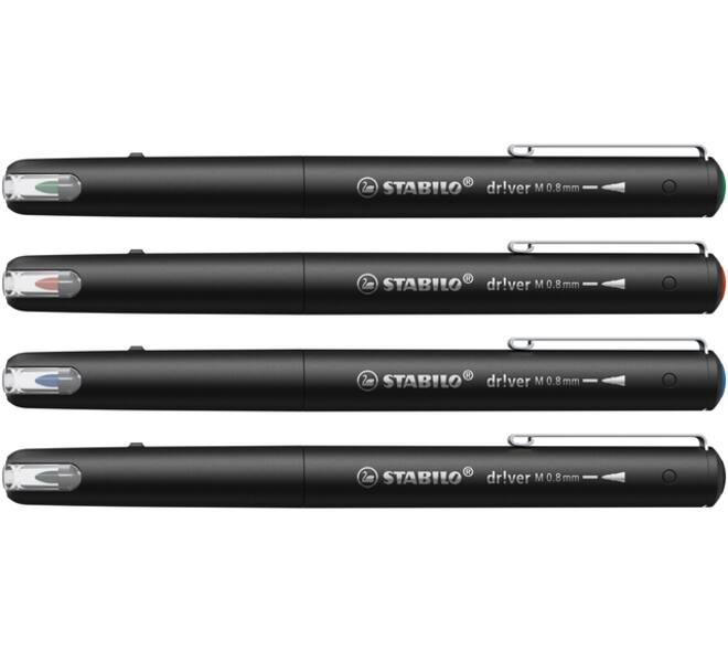 Fineliner STABILO dr!ver medium assorti 4 stuks