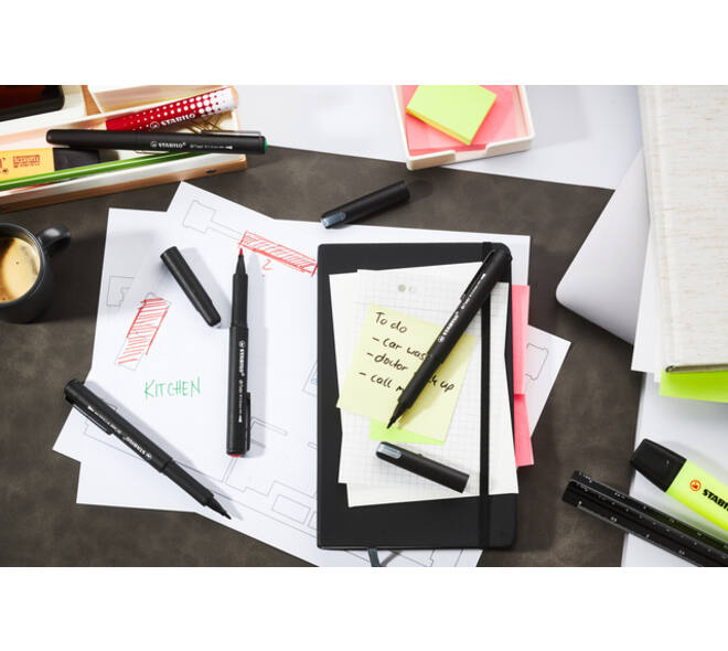 Fineliner STABILO dr!ver medium assorti 4 stuks