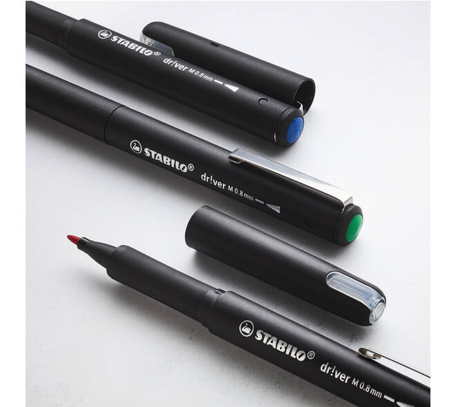 Fineliner STABILO dr!ver medium zwart