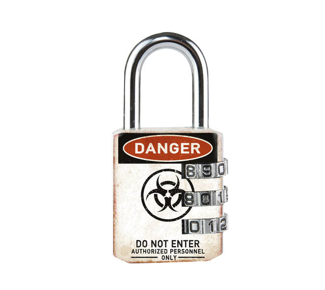 Hangslot Masterlock 3-cijfer combinatie 30mm danger motief